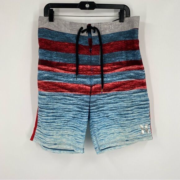 Hurley Men’s Striped Swim Trunks Board Shorts size 32 - Picture 1 of 4